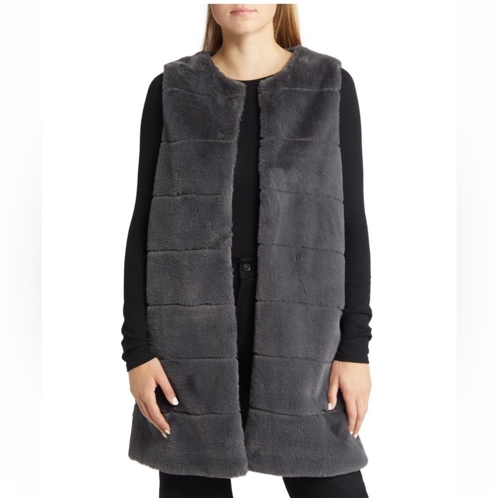 {La Florentina} Quilted faux fur vest